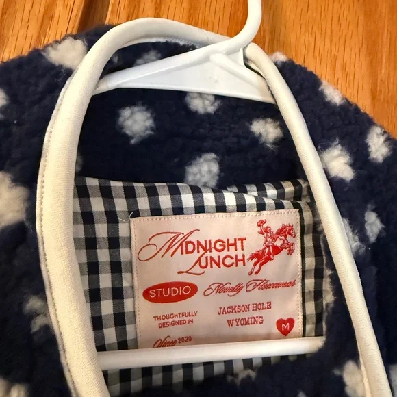 Midnight Lunch Polka Dot Fleece Jacket - Picture 2 of 7